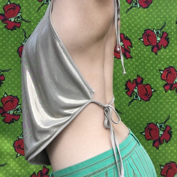 Y2K Super Slink Iridescent Halter Top~
~ - Picture 3 of 7